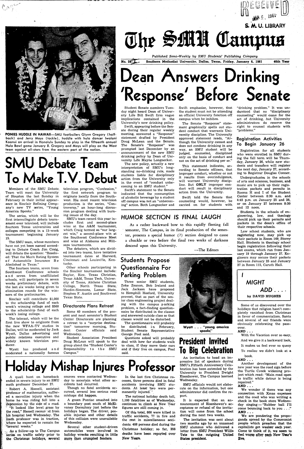 The SMU Campus, Volume 46, Number 28, January 06, 1961