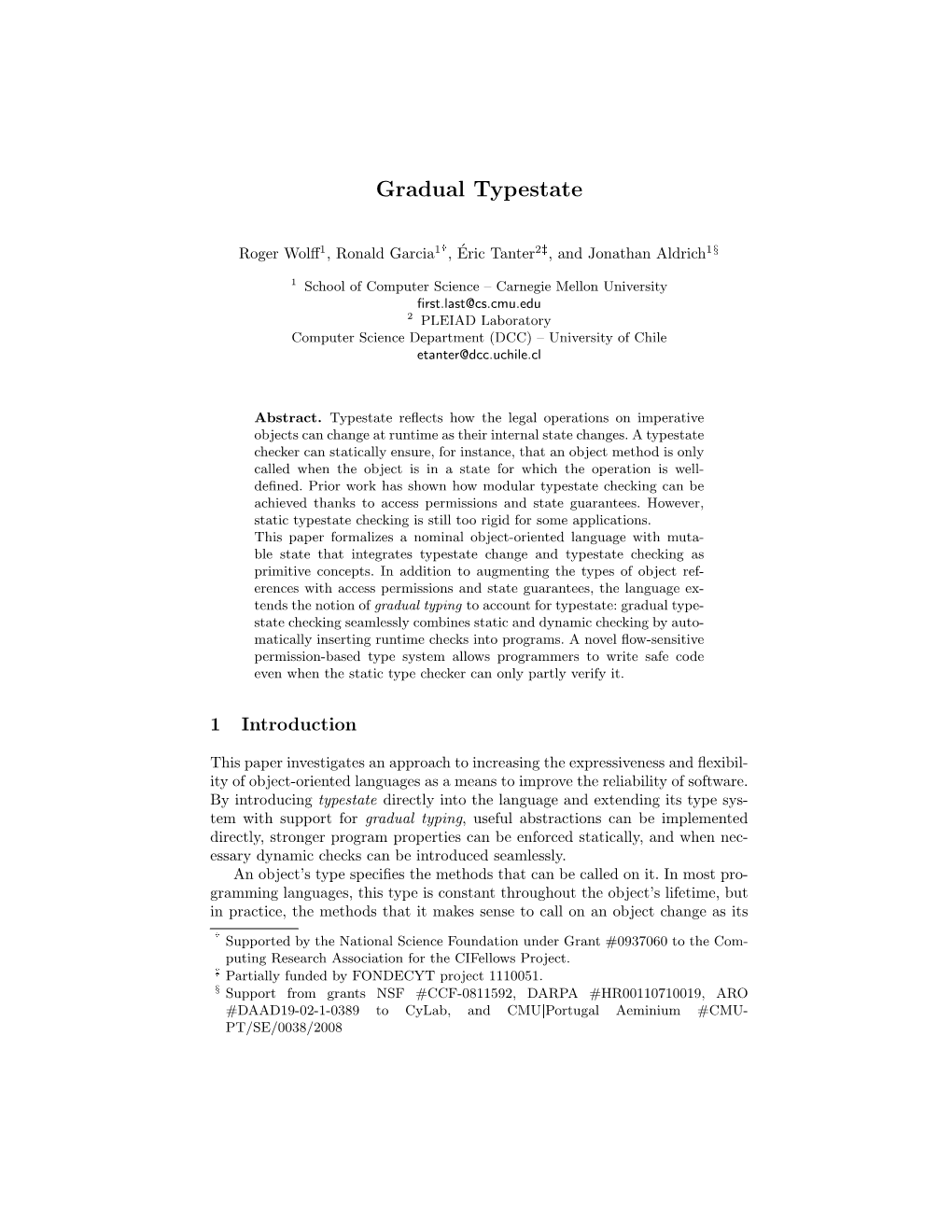 Gradual Typestate