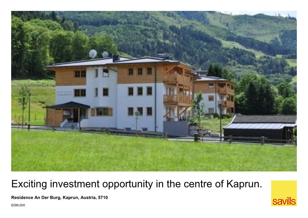 Exciting Investment Opportunity in the Centre of Kaprun