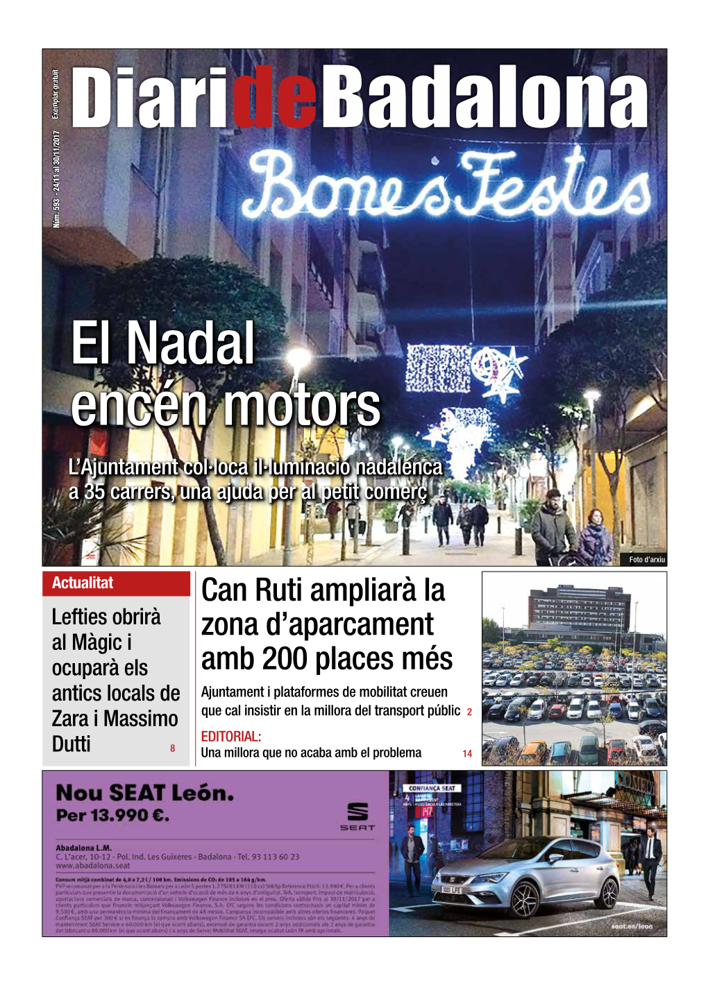 El Nadal Encén Motors L’Ajuntament Col·Loca Il·Luminació Nadalenca a 35 Carrers, Una Ajuda Per Al Petit Comerç