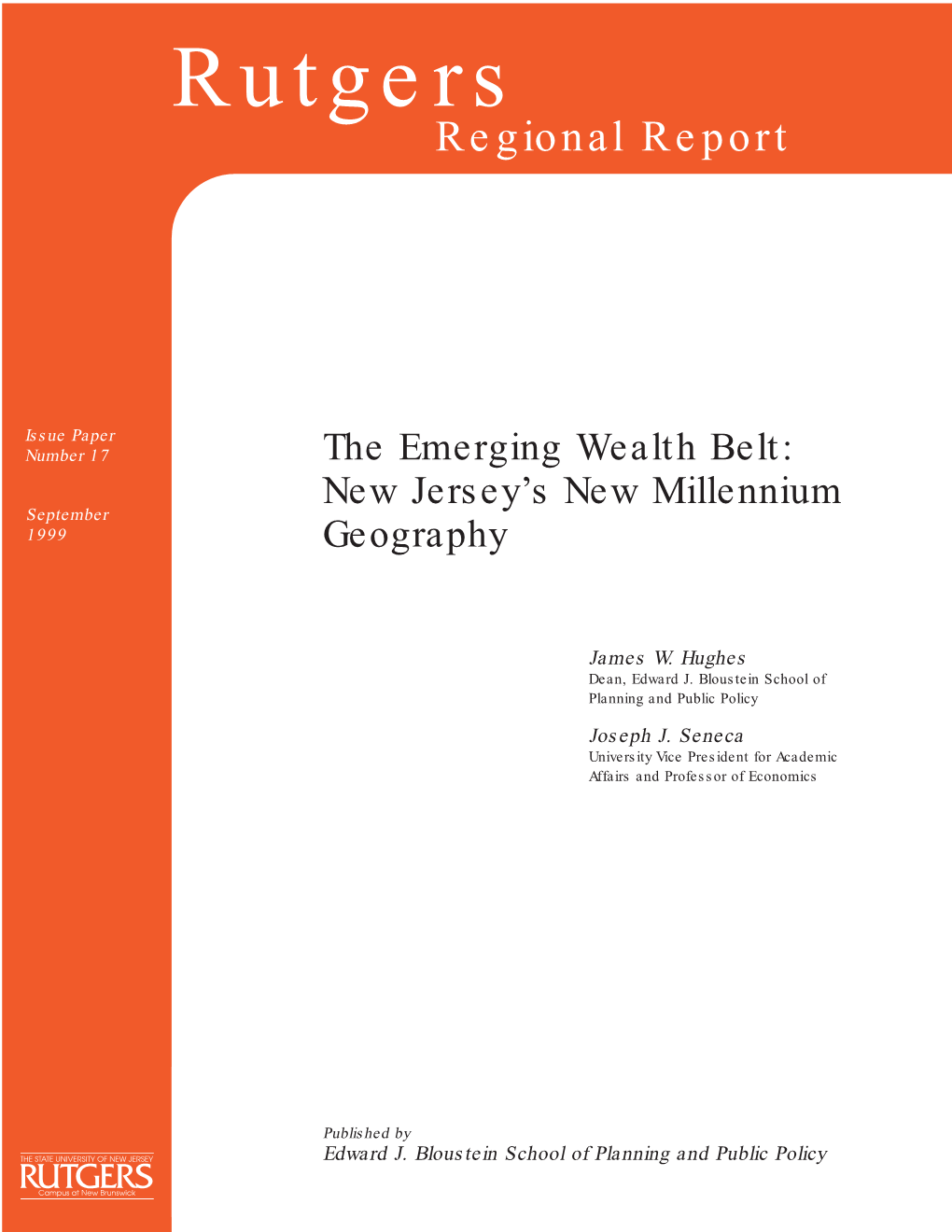 Wealth Belt: New Jersey’S New Millennium September 1999 Geography