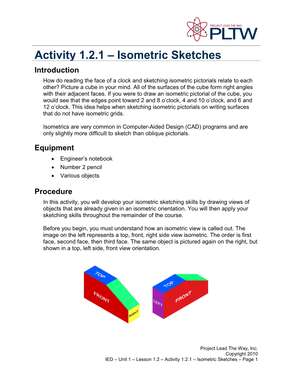 Activity 1.2.1:Isometric Sketches