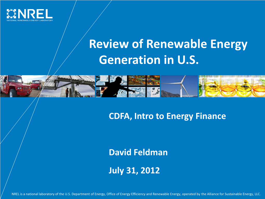 Review of Renewable Energy Generation in US