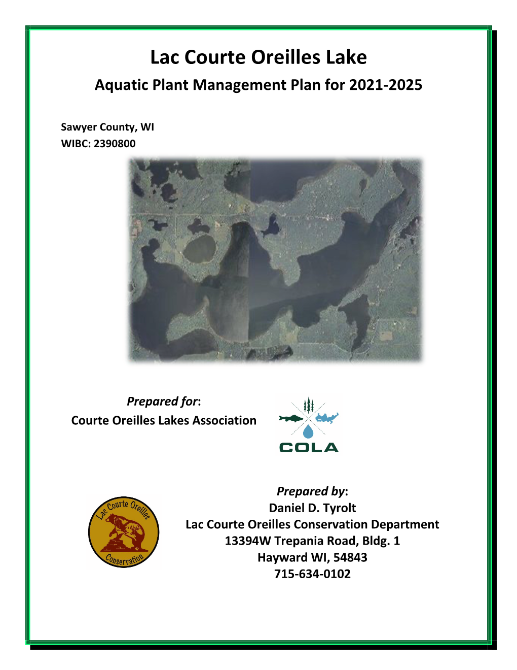 Lac Courte Oreilles Lake Aquatic Plant Management Plan for 2021-2025