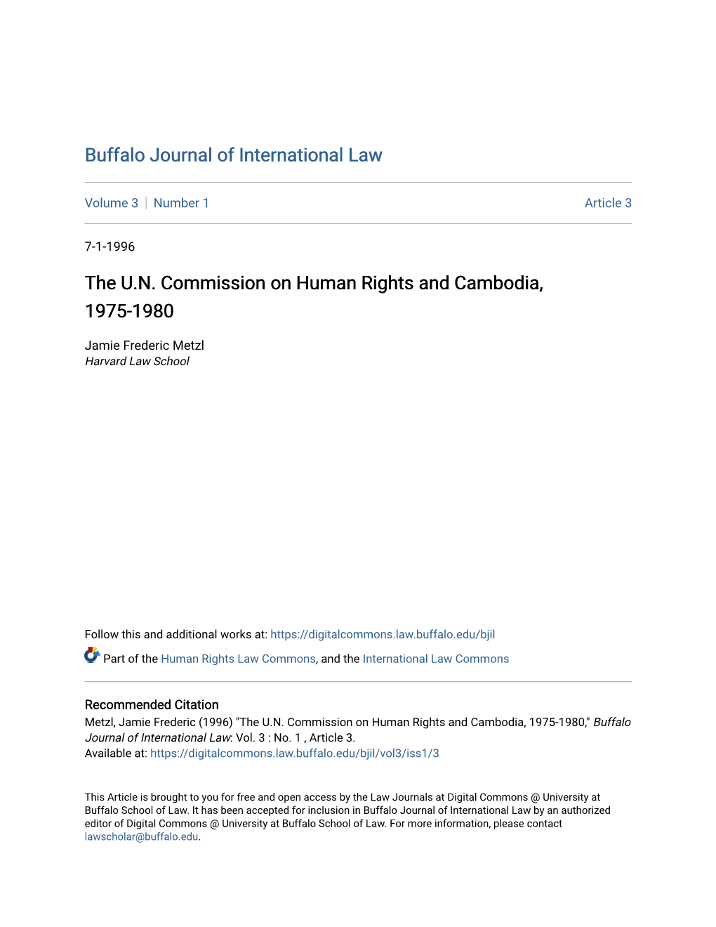 The U.N. Commission on Human Rights and Cambodia, 1975-1980