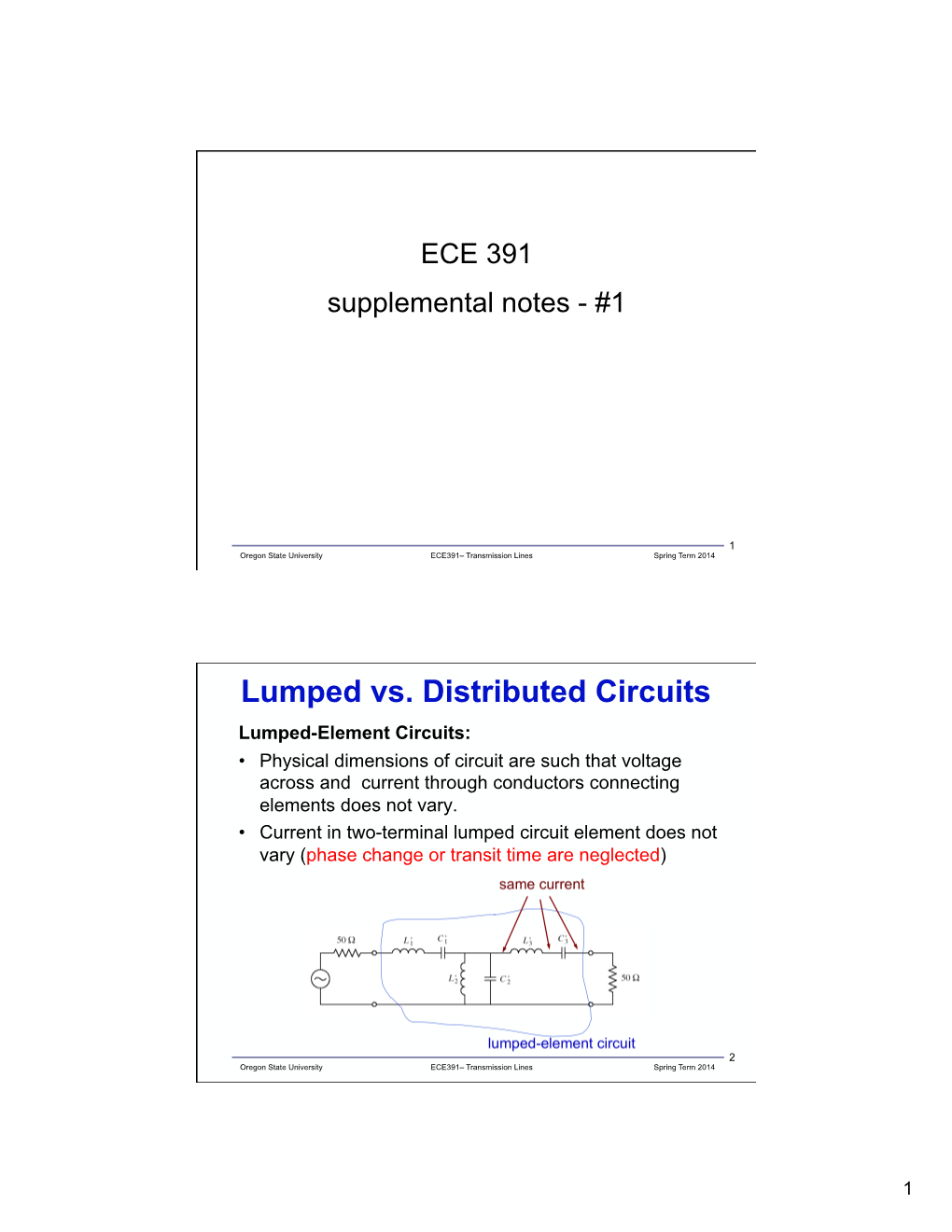 Lumped Vs. Distributed Circuits