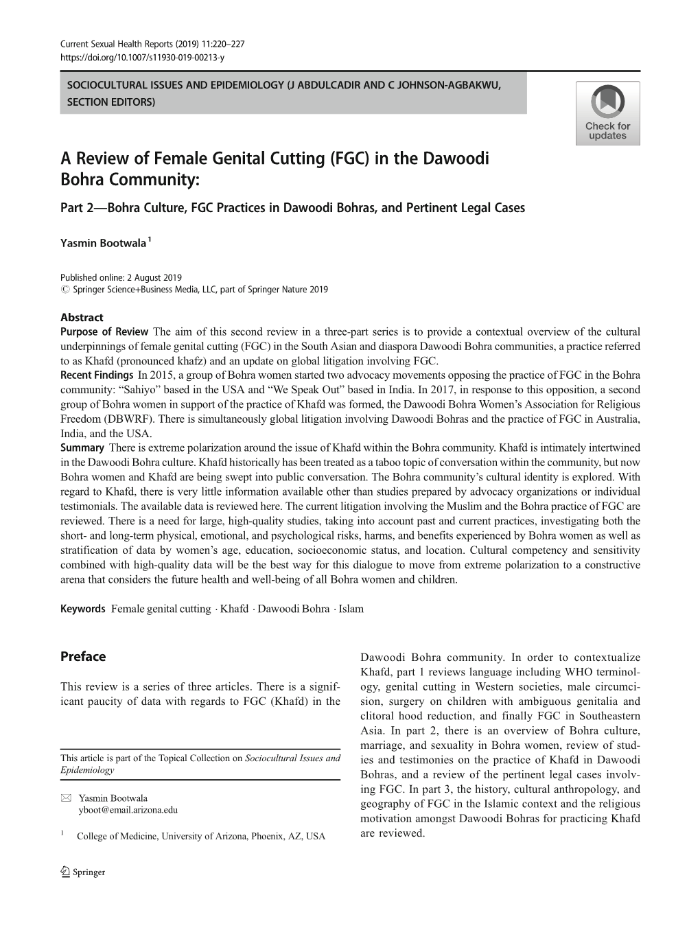 A Review of Female Genital Cutting (FGC) in the Dawoodi Bohra Community: Part 2—Bohra Culture, FGC Practices in Dawoodi Bohras, and Pertinent Legal Cases