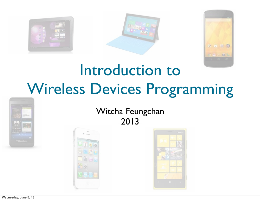 Introduction to Wireless Devices Programming