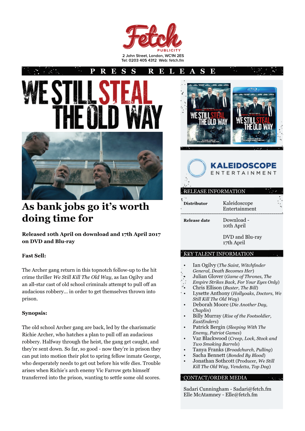 We Still Steal the Old Way Press Release Version 3.Indd