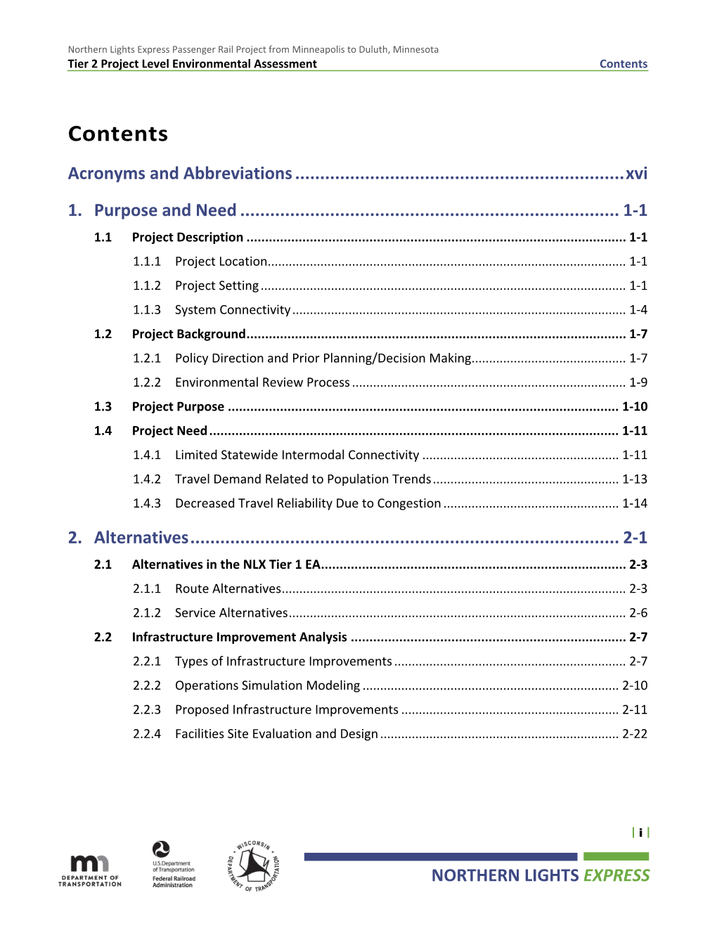 Table of Contents and Acronyms and Abbreviations List