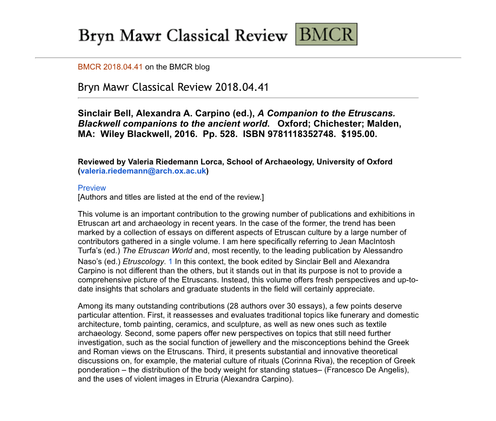 Bryn Mawr Classical Review 2018.04.41