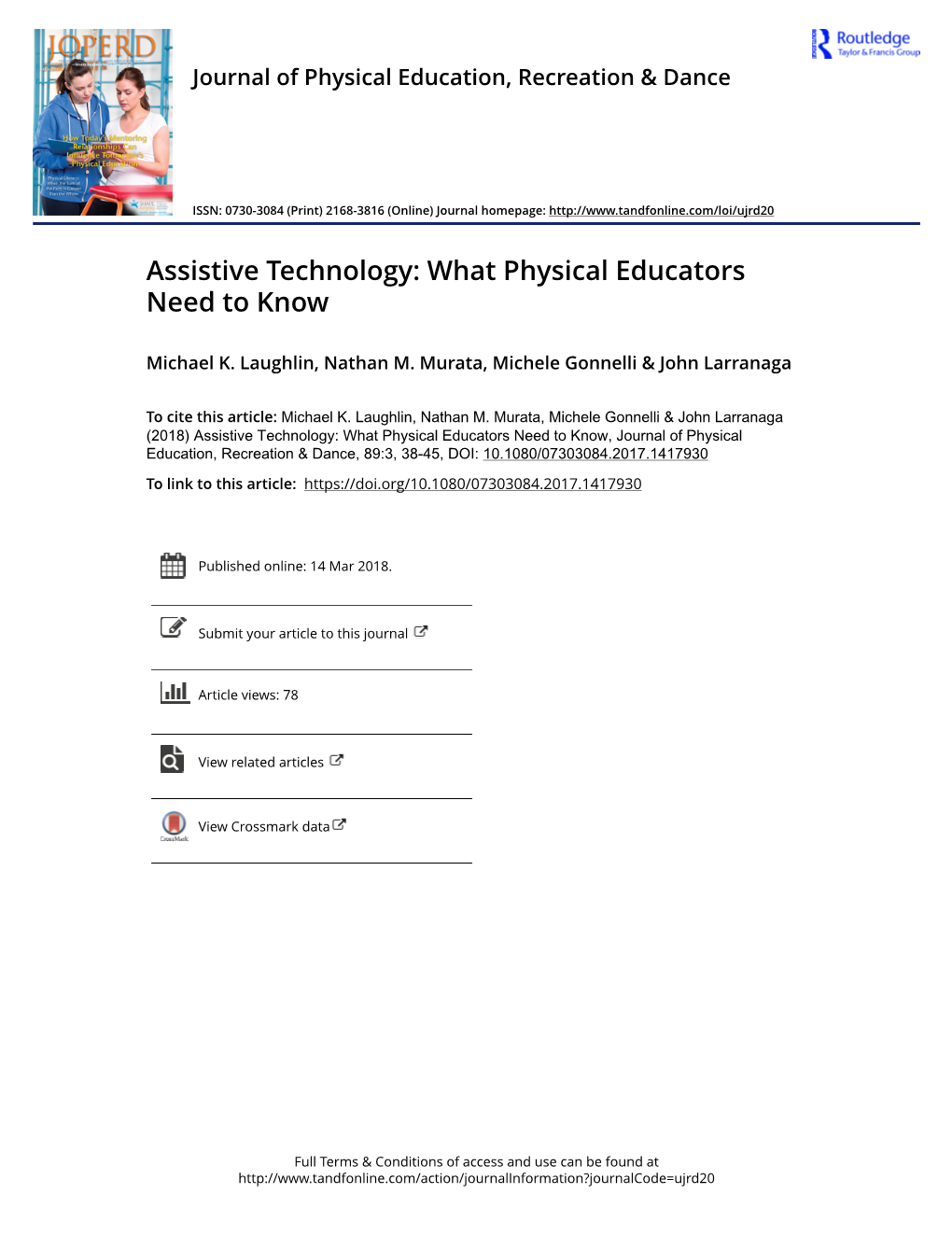 Assistive Technology: What Physical Educators Need to Know