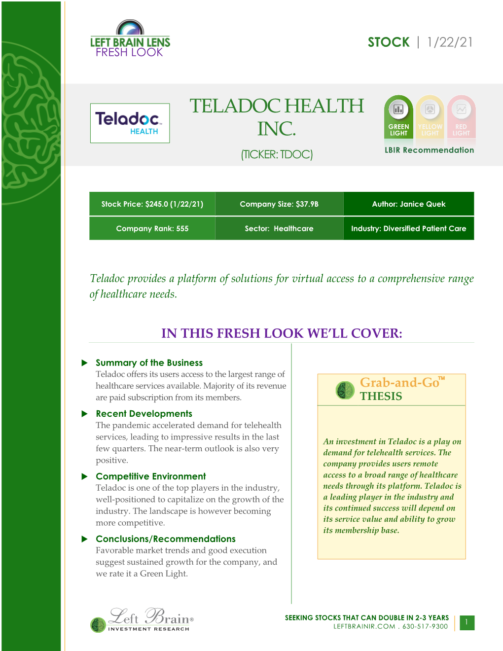 Teladoc Health Inc. (TDOC)