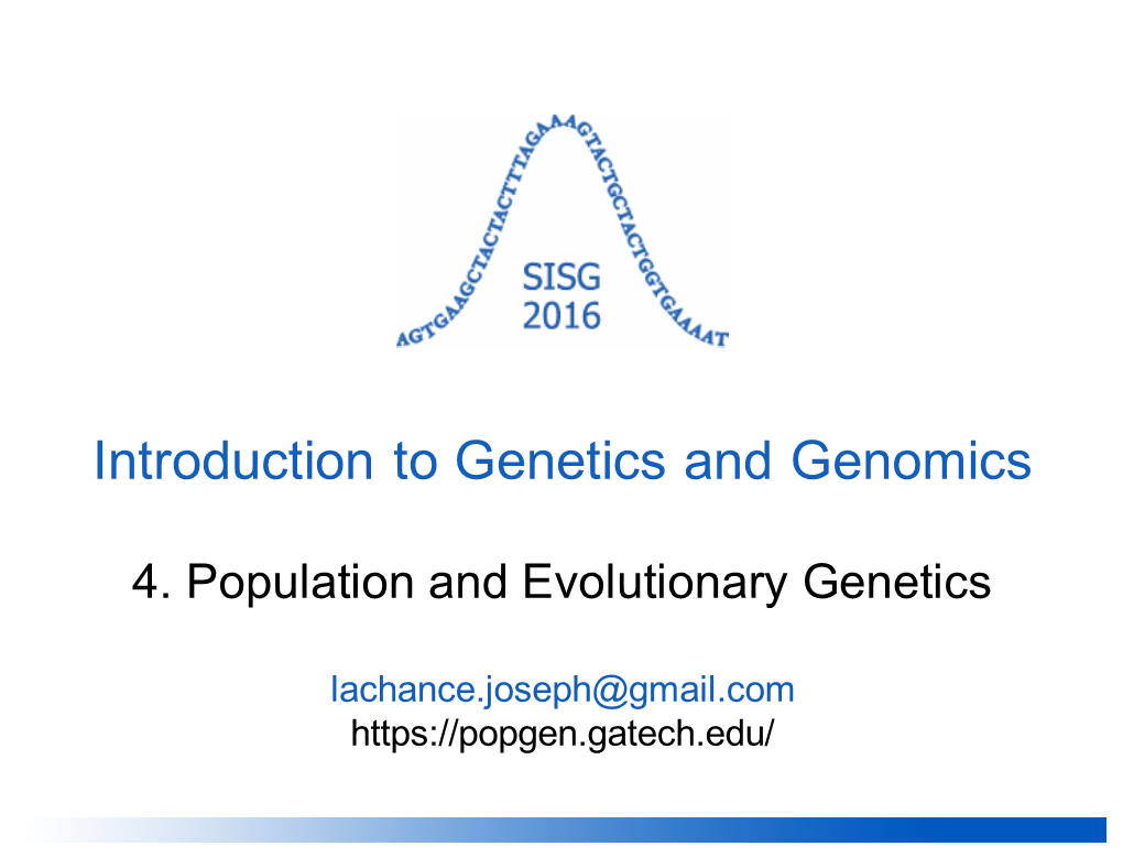 Genetics Session 4 2016