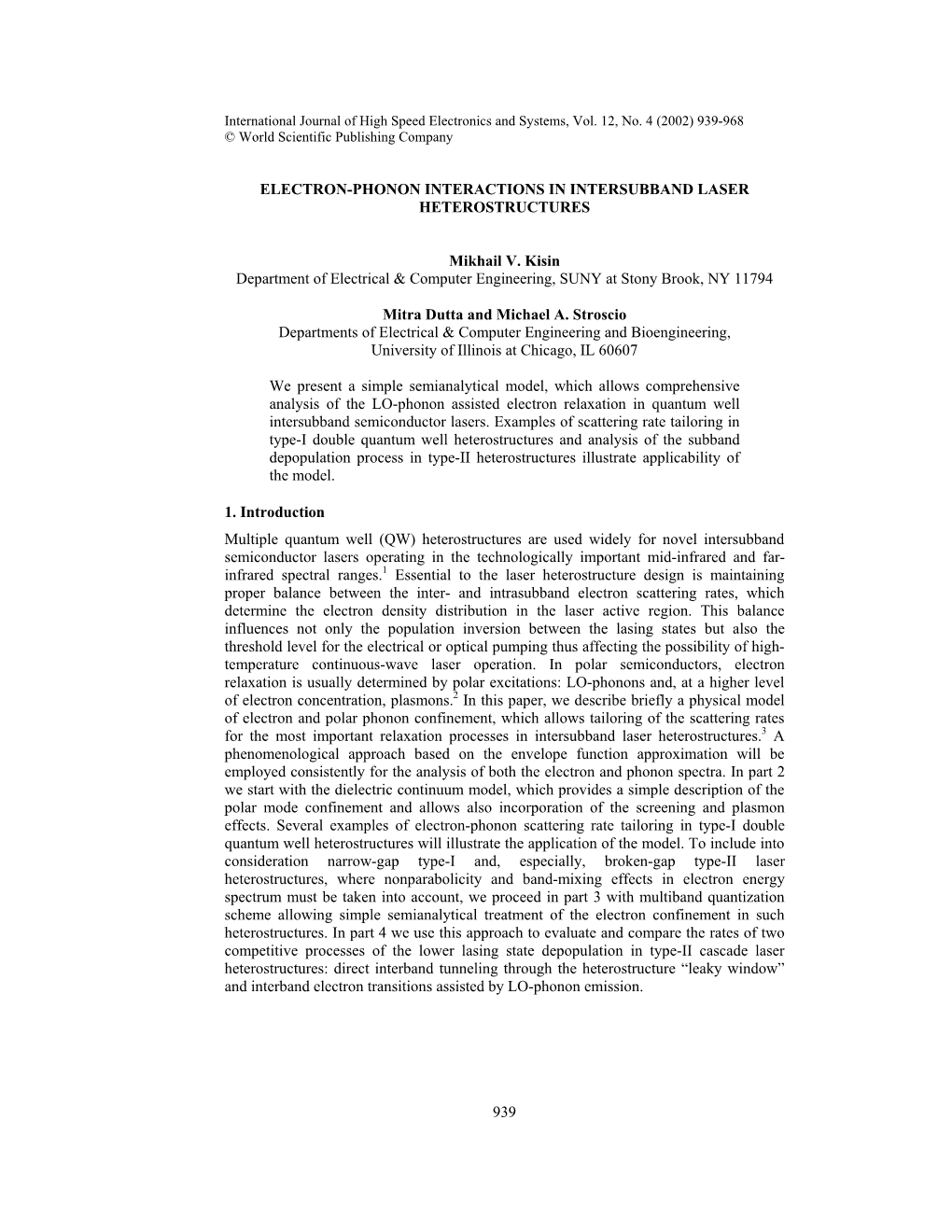 939 Electron-Phonon Interactions In