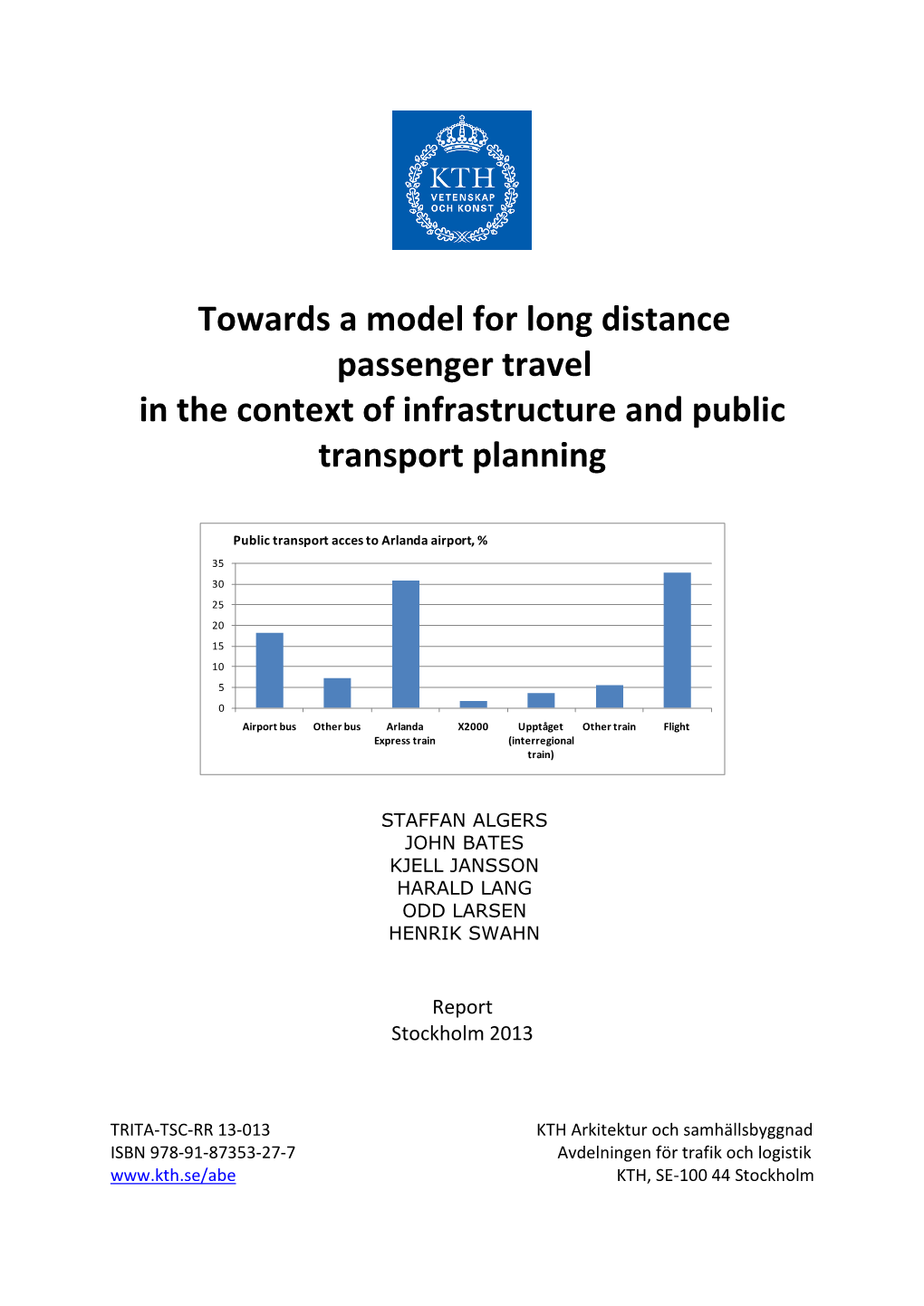 Towards a Model for Long Distance Passenger Travel in the Context of Infrastructure and Public Transport Planning