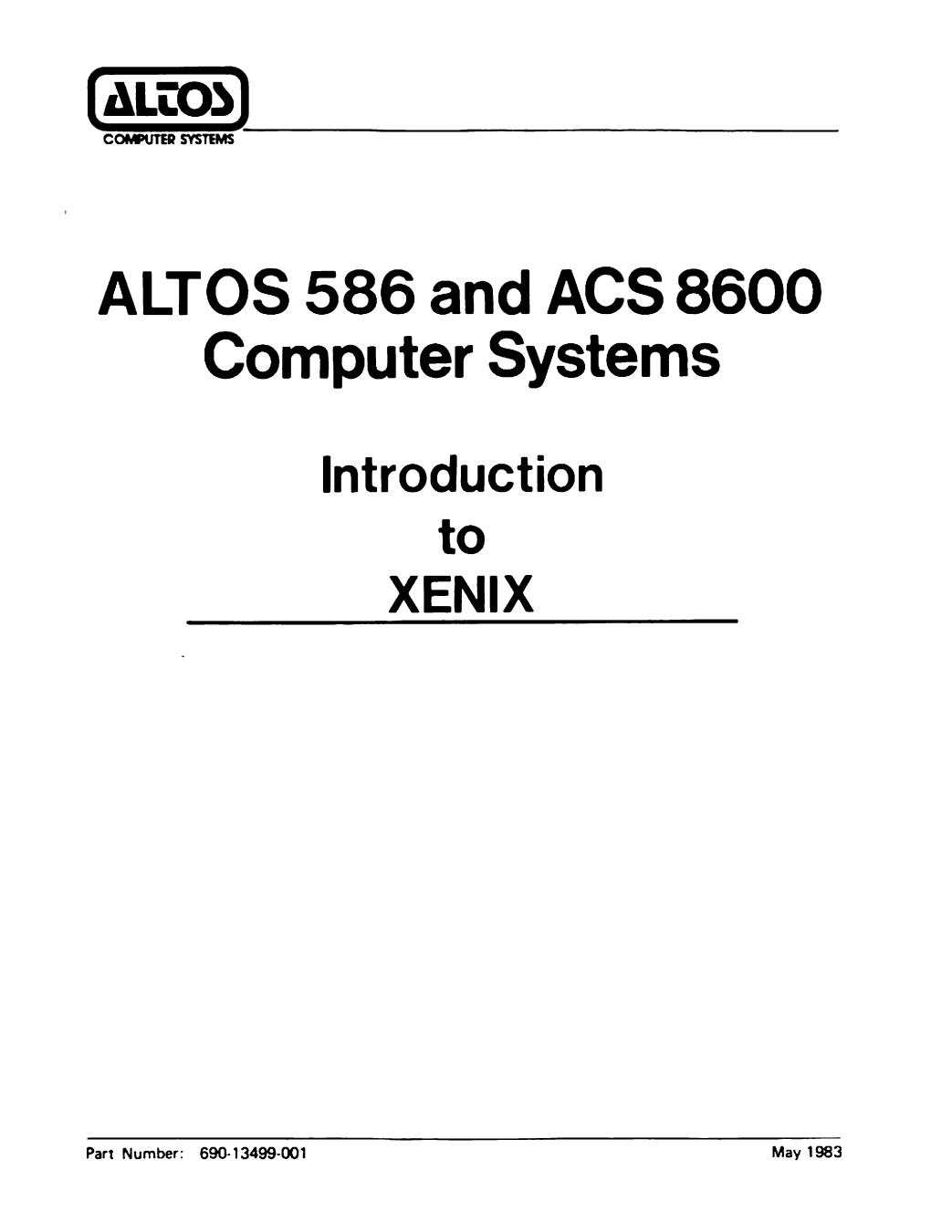 ALTOS 586 and ACS 8600 Computer Systems