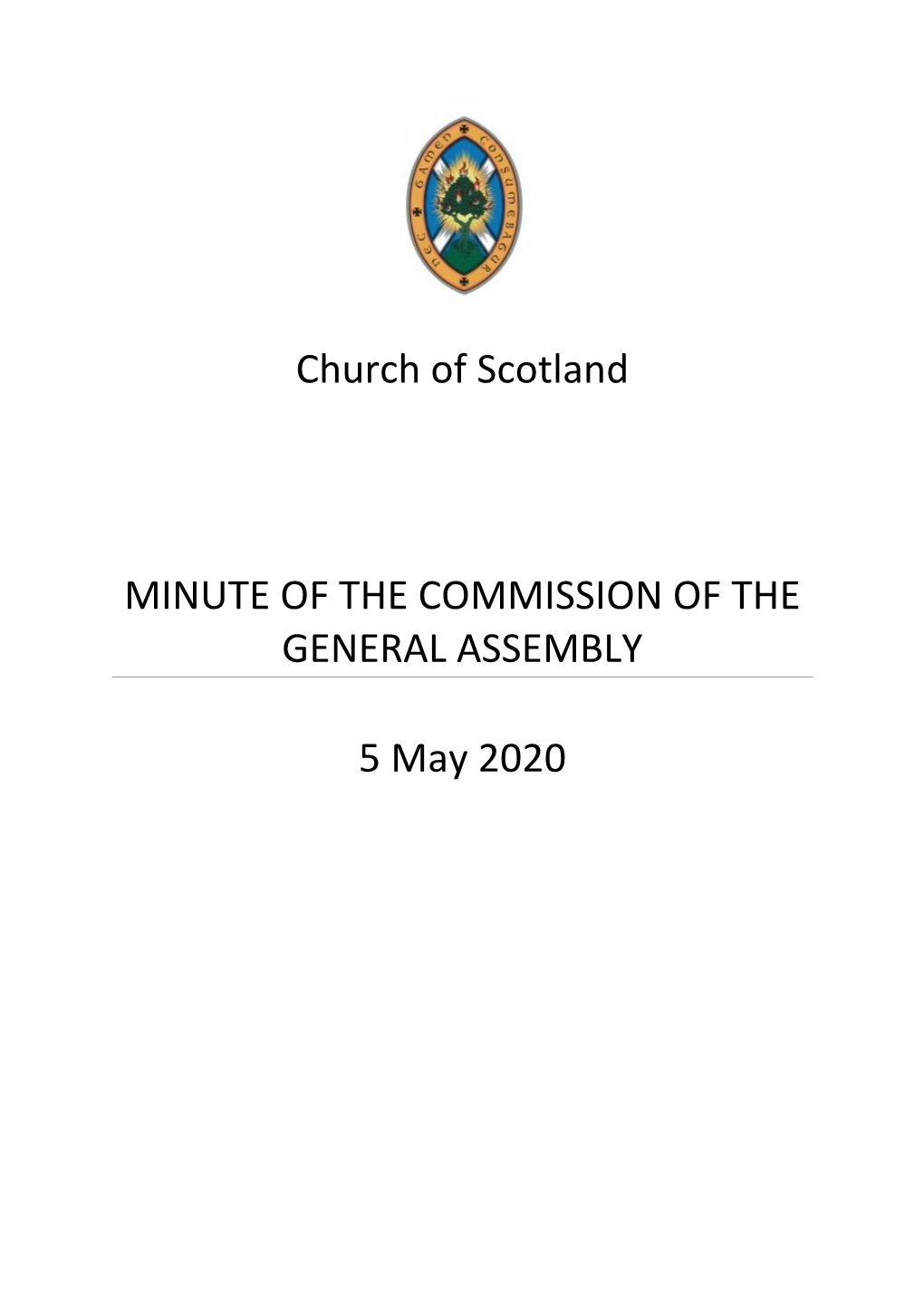 Minute of the Commission of the General Assembly