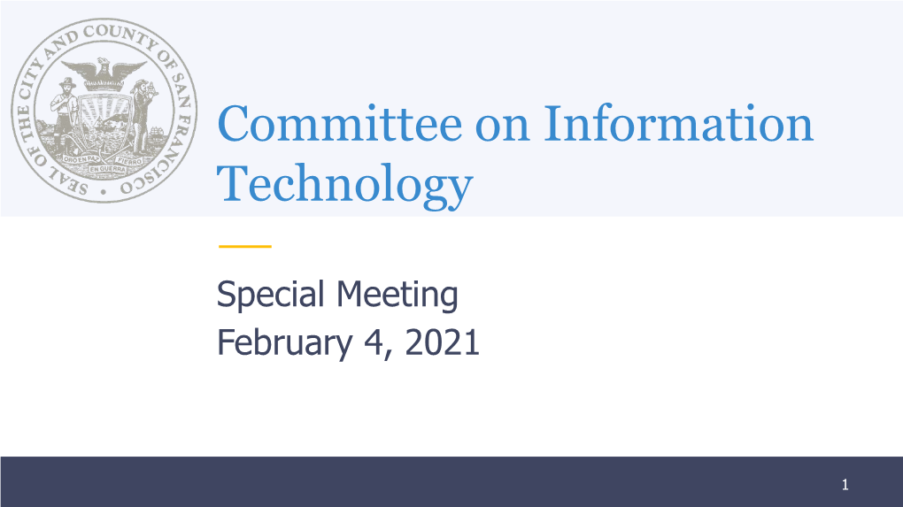 Committee on Information Technology (COIT) | San Francisco