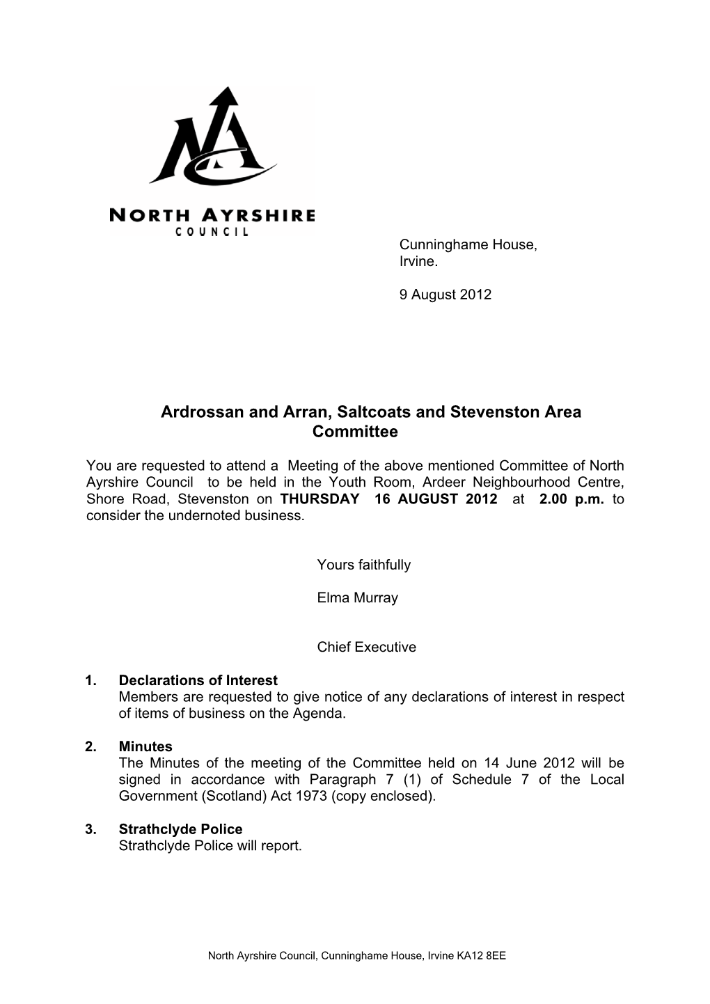 Ardrossan and Arran, Saltcoats and Stevenston Area Committee