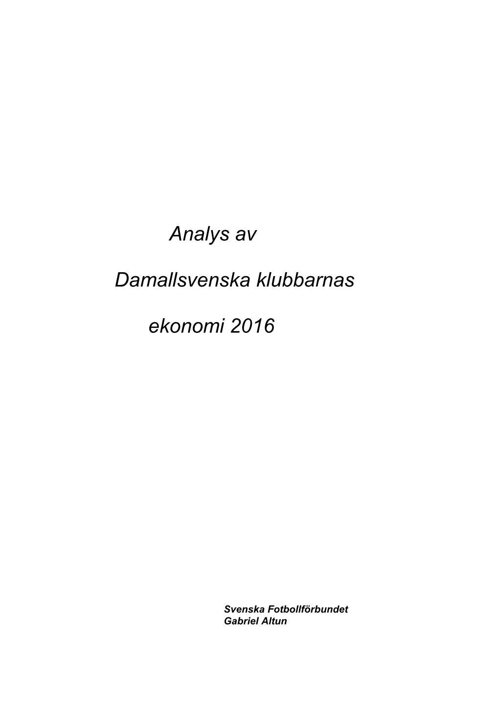 Analys Damallsvenskan 2016