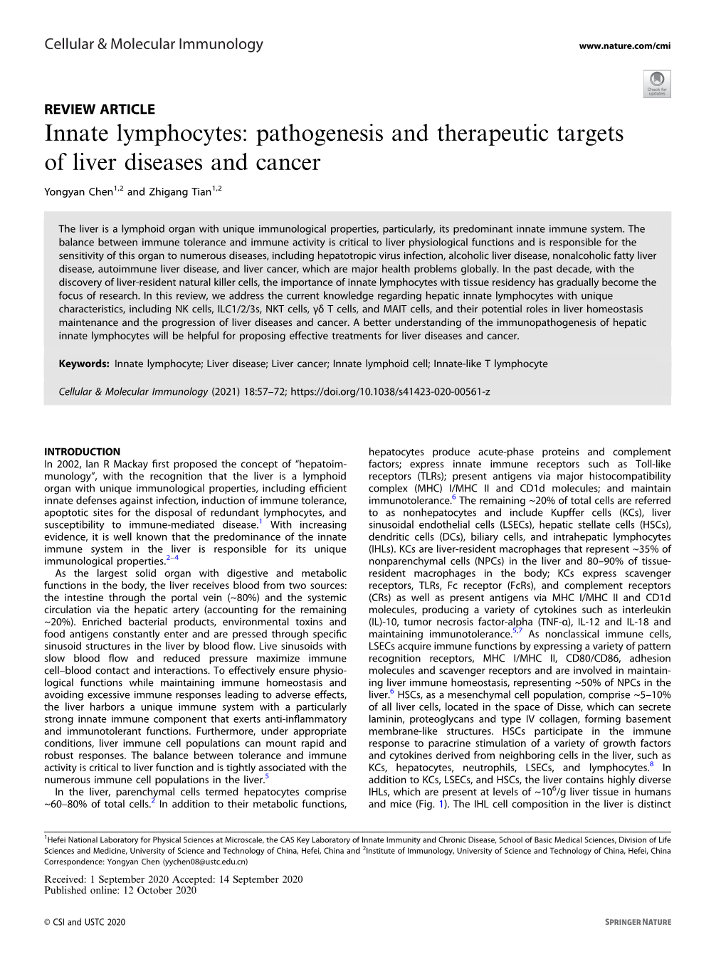 Pathogenesis and Therapeutic Targets of Liver Diseases and Cancer