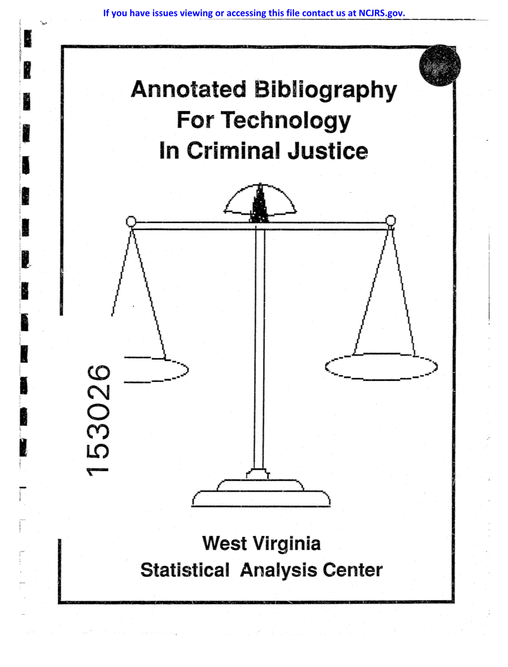 Annotated Bibliography for Technology in Criminal Justice