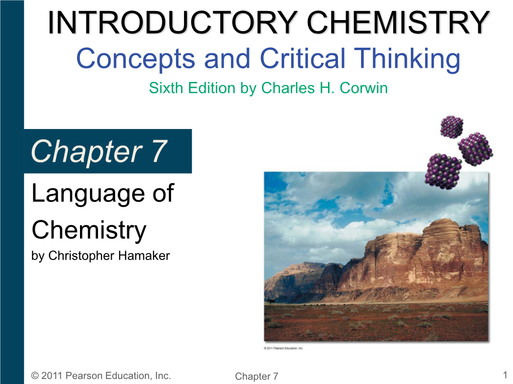 INTRODUCTORY CHEMISTRY Concepts and Critical Thinking Sixth Edition by Charles H