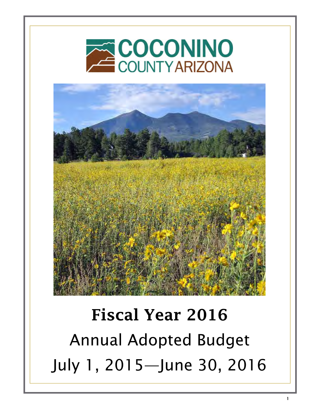 Fiscal Year 2016 Annual Adopted Budget July 1, 2015—June 30, 2016