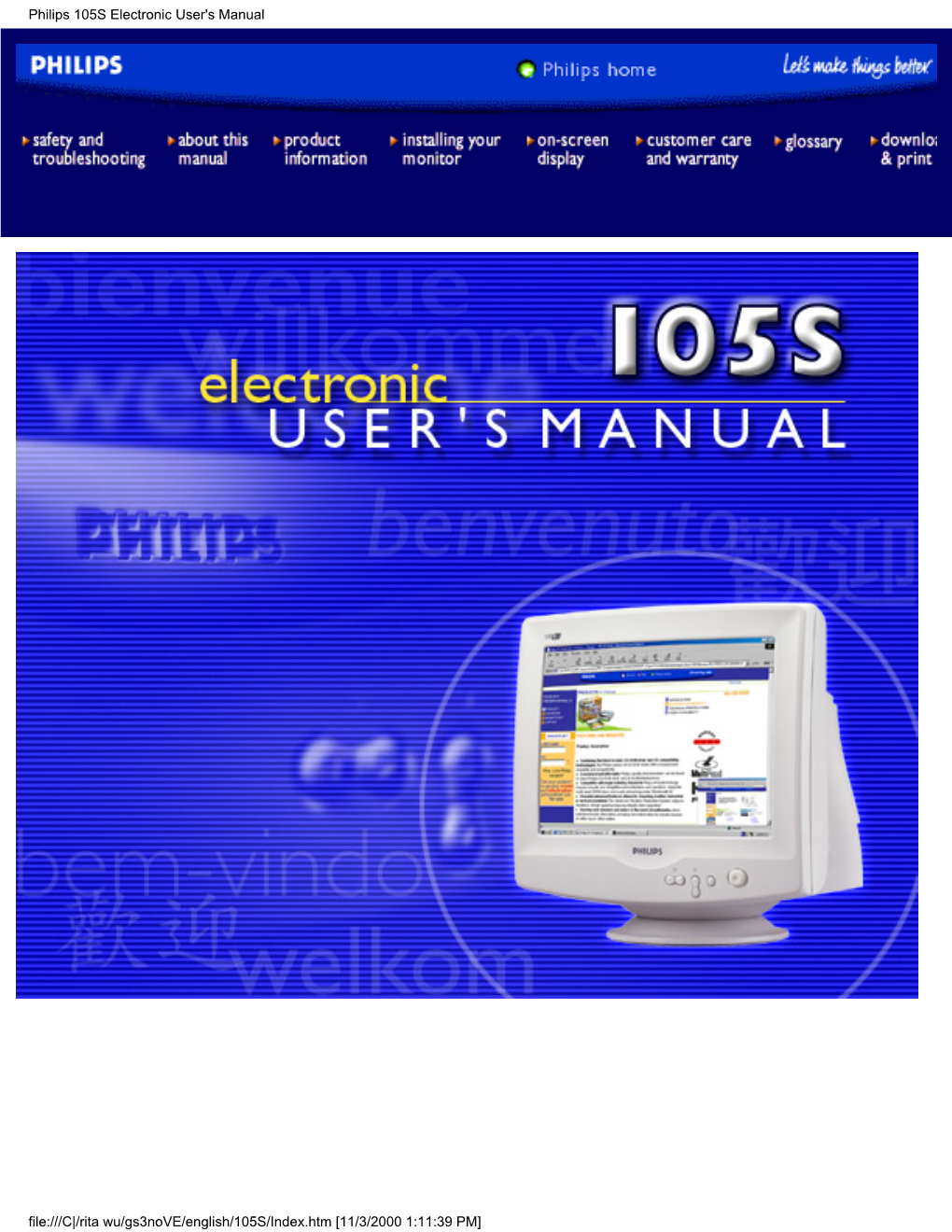 Philips 105S Electronic User's Manual