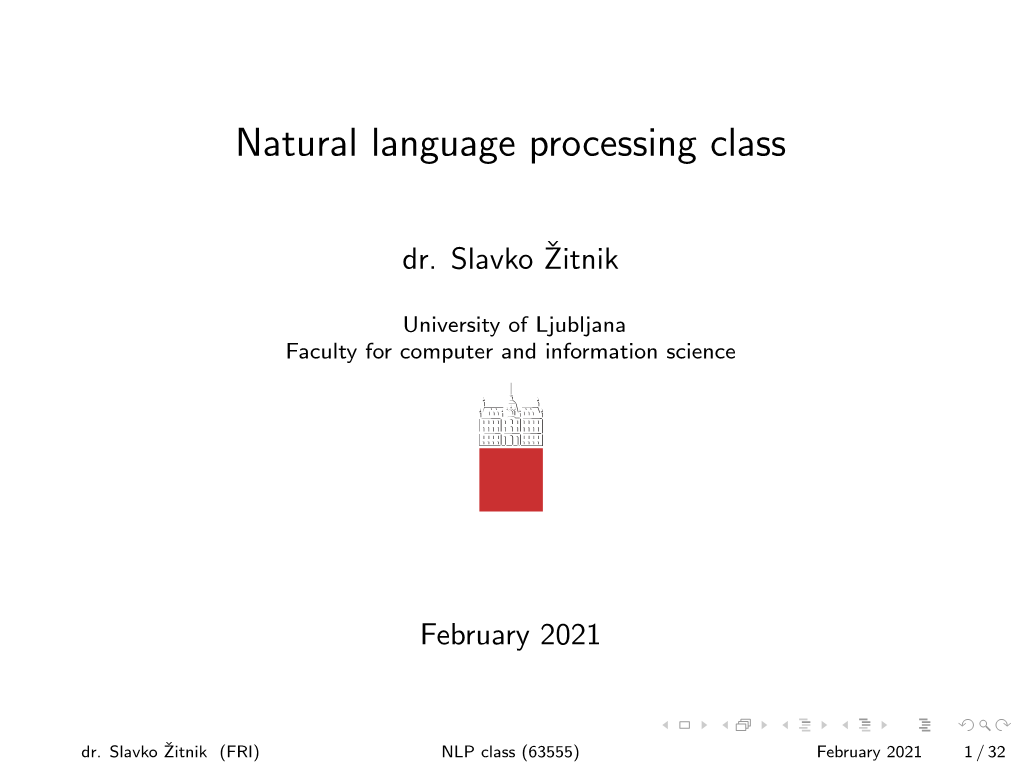 Natural Language Processing Class