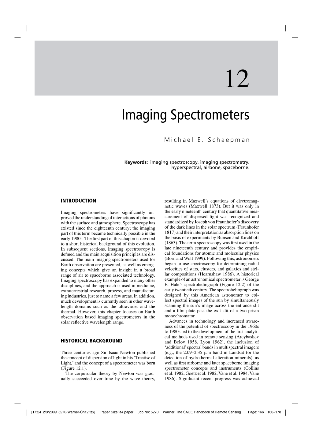 Imaging Spectrometers