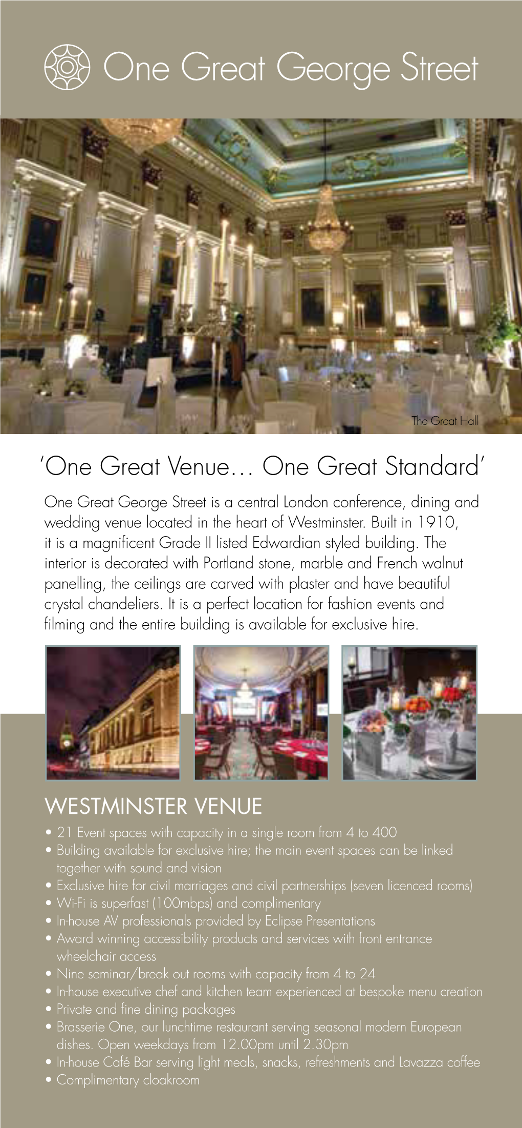 'One Great Venue… One Great Standard'