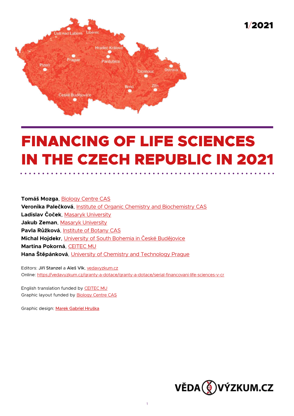 Financing of Life Sciences in the Czech Republic in 2021