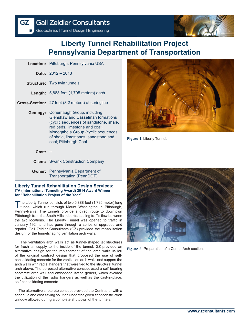 Liberty Tunnel Rehabilitation Project Pennsylvania Department of Transportation