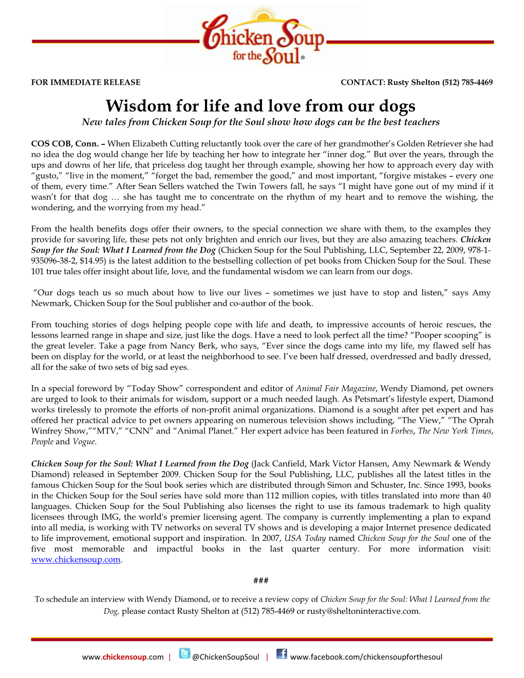 Wisdom for Life and Love from Our Dogs New Tales from Chicken Soup for the Soul Show How Dogs Can Be the Best Teachers