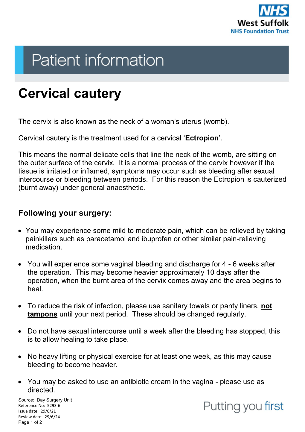 Cervical Cautery