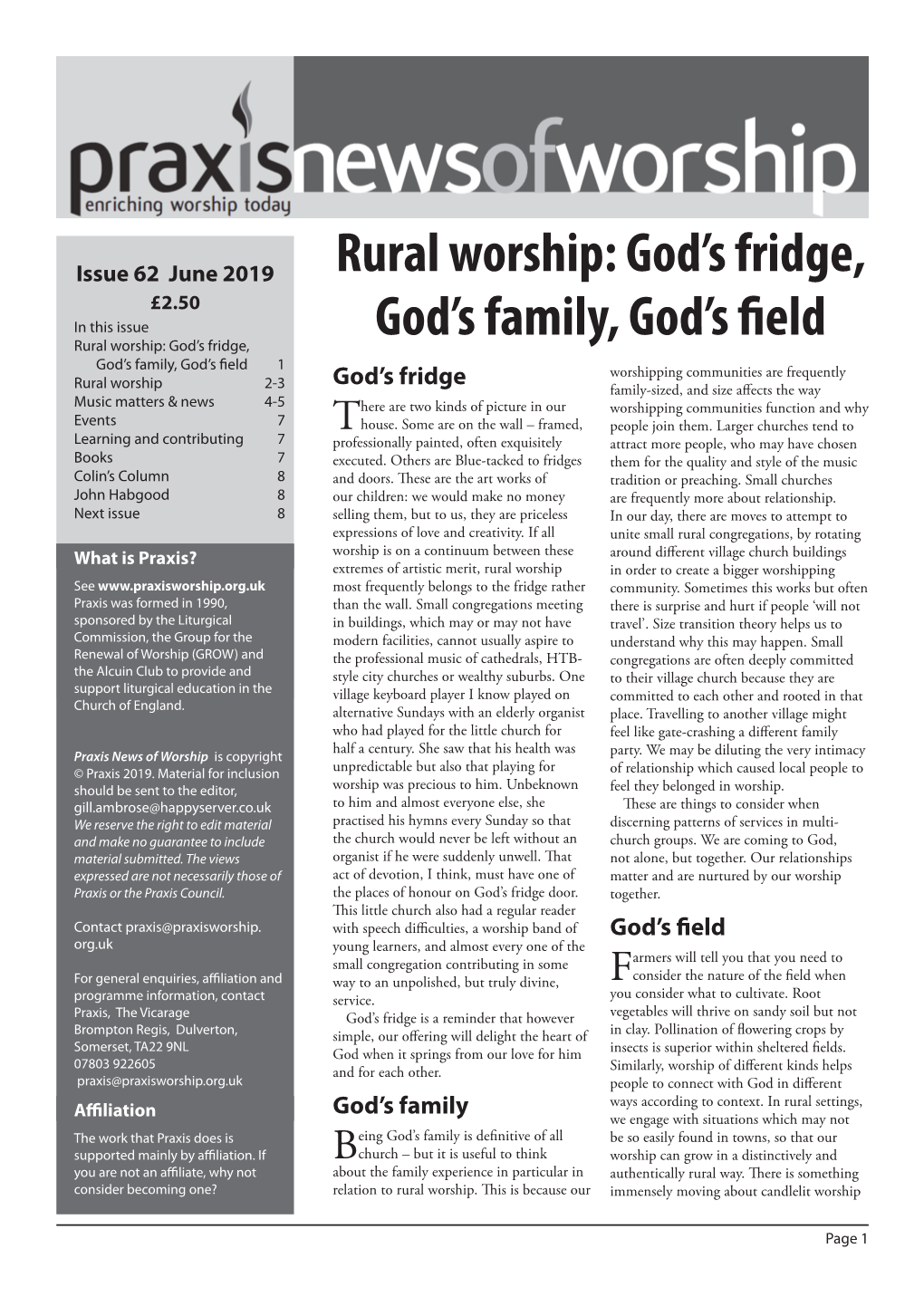 Rural Worship: God's Fridge, God's Family, God's Field