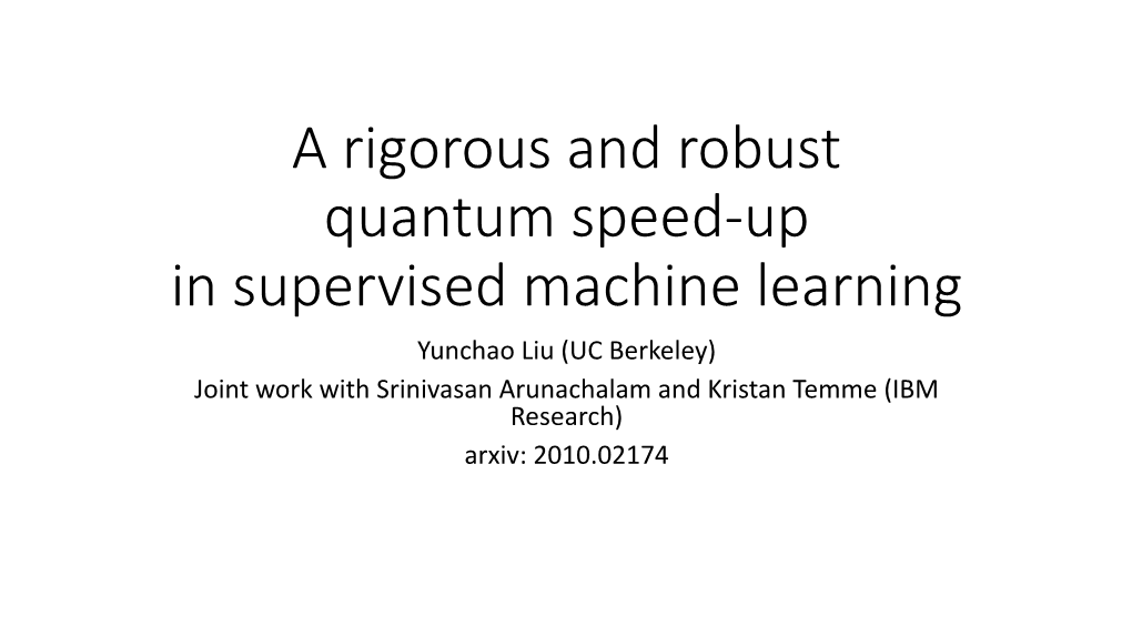 A Rigorous and Robust Quantum Speed