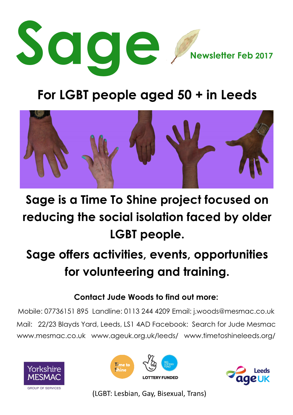 For LGBT People Aged 50 + in Leeds