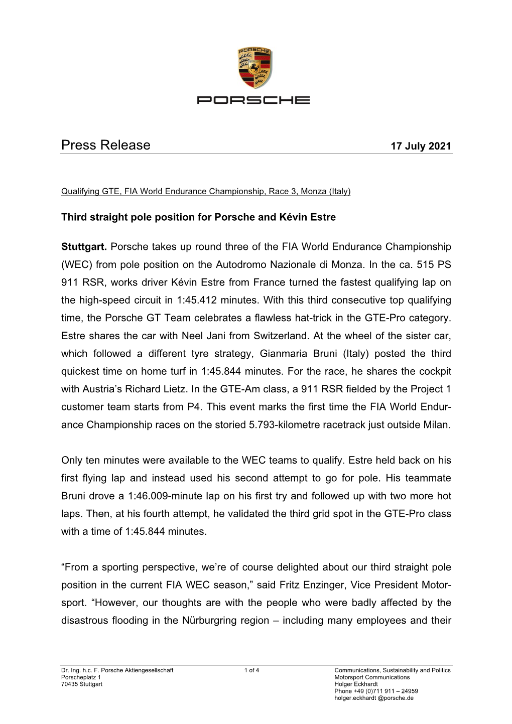 Press Release 17 July 2021