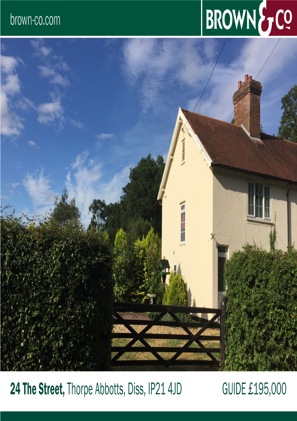 24 the Street, Thorpe Abbotts, Diss, IP21 4JD GUIDE £ 195,000