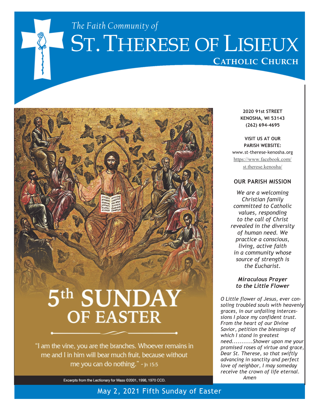 St. Therese Parish Bulletin May 2, 2021