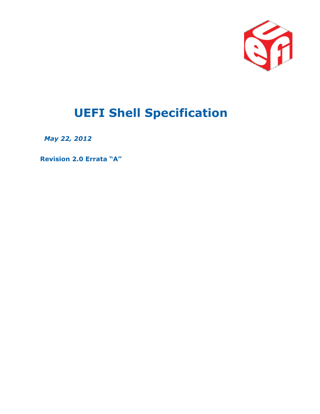 UEFI Shell Specification