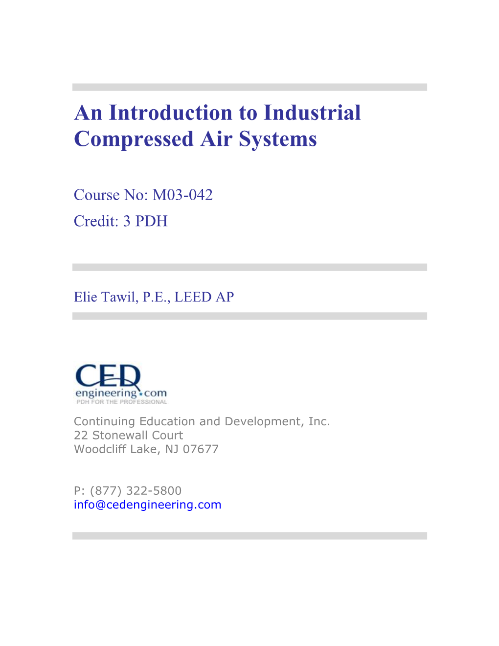 An Introduction to Industrial Compressed Air Systems