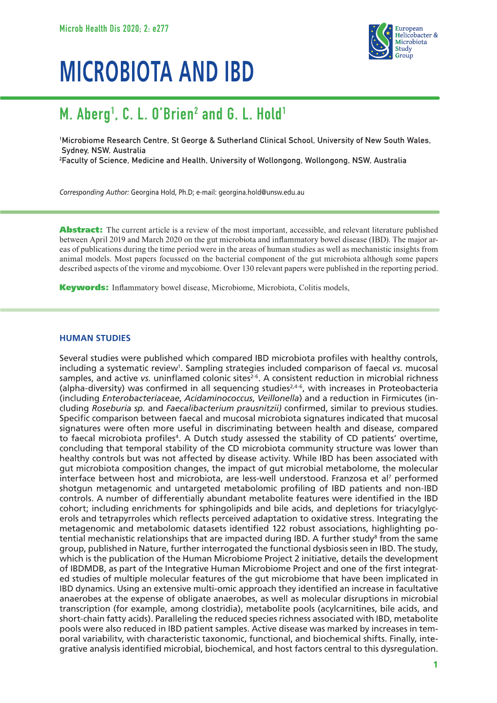 Microbiota and Ibd