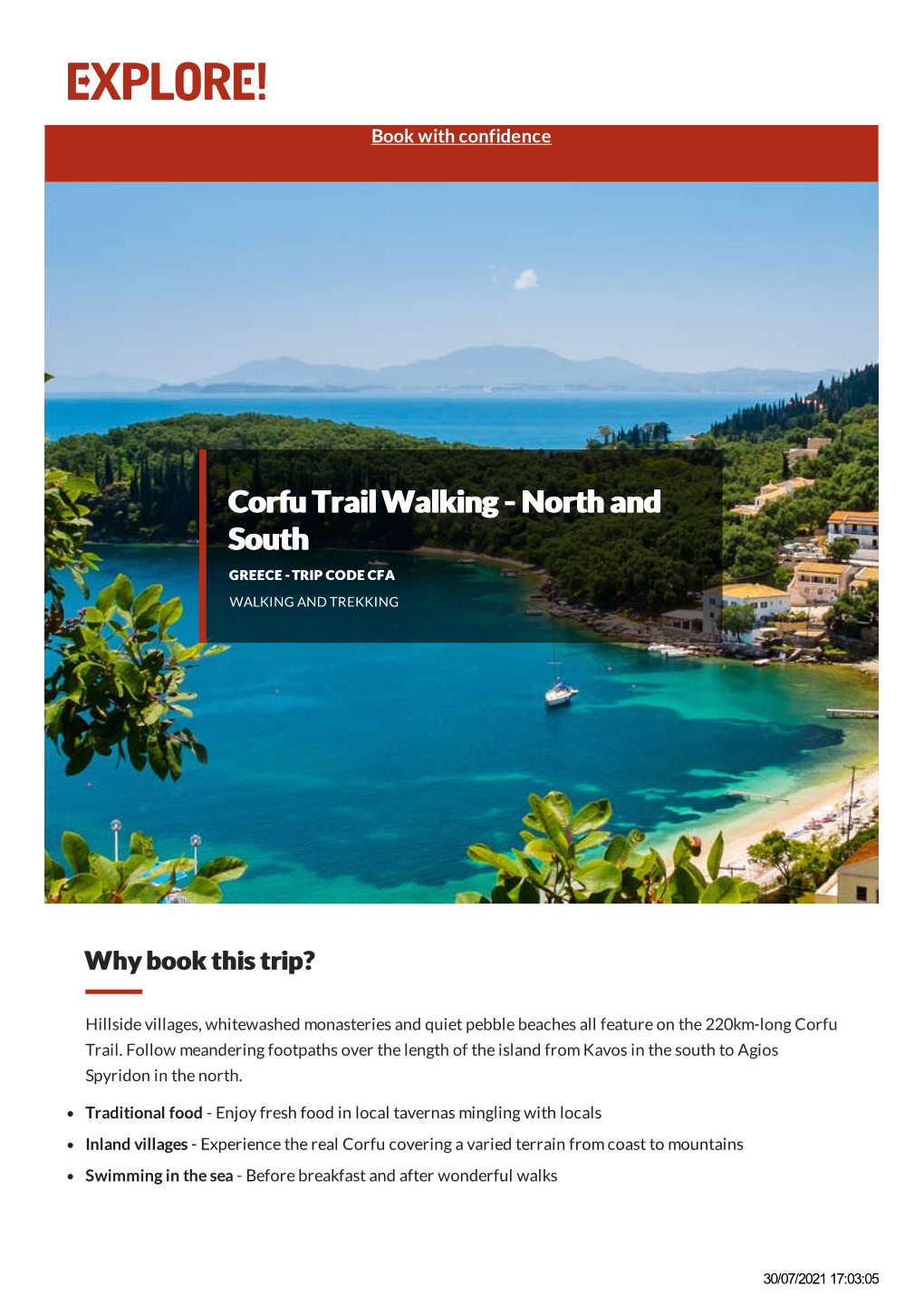 Corfu Trail Walking Holiday | Hiking from Kavos to Agios Spyridon