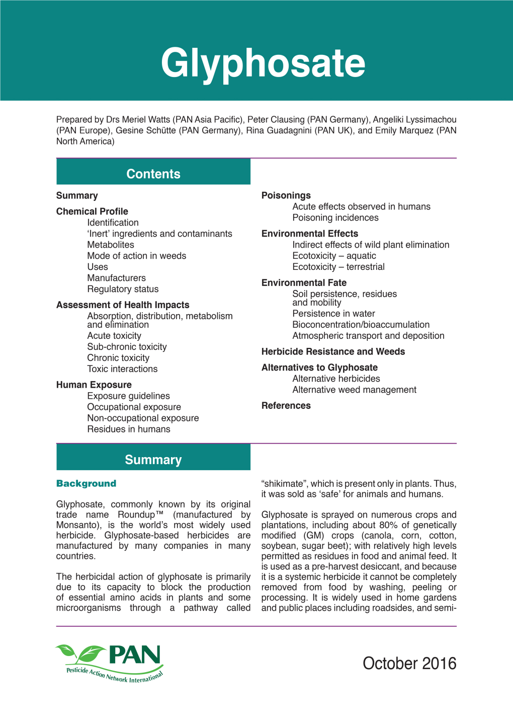 Herbicide Resistance and Weeds