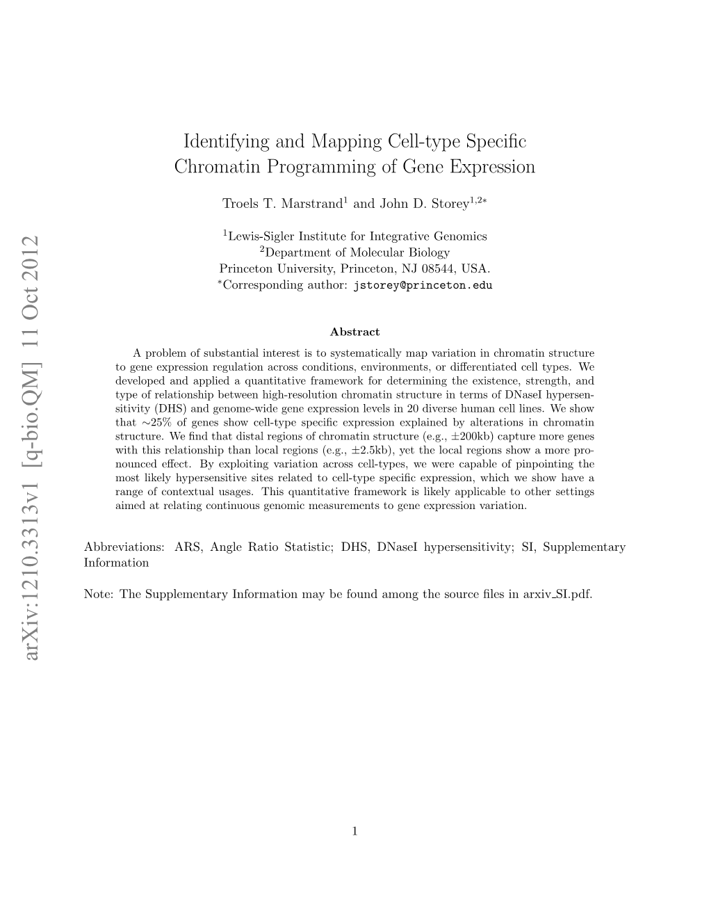 Identifying and Mapping Cell-Type Specific Chromatin Programming Of