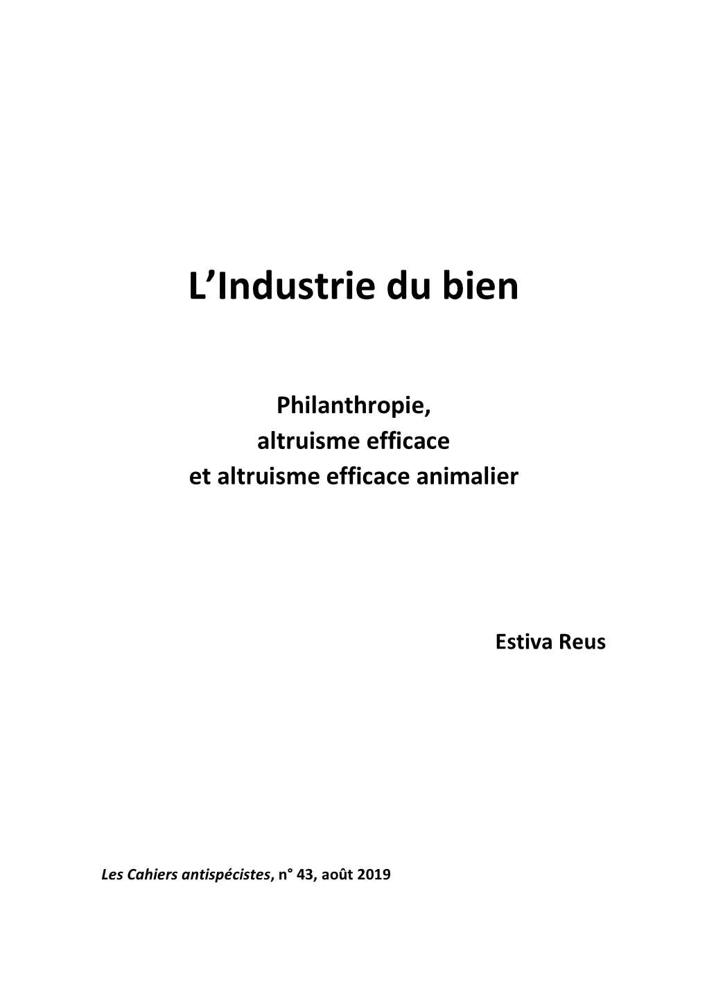 L'industrie Du Bien